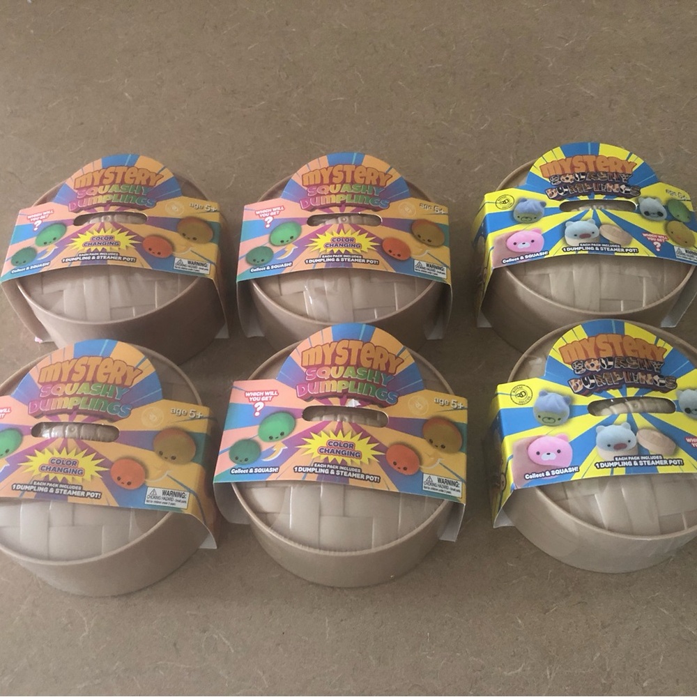 6 Mystery Squishy Dumplings Surprise Toys - Assorted Pastel Colors